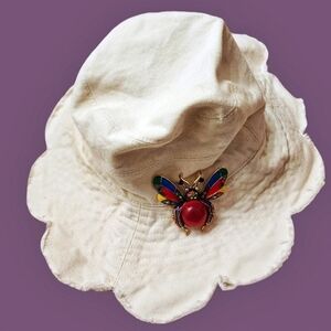 Anthropologie Floppy Cream Shabby Chic Hat